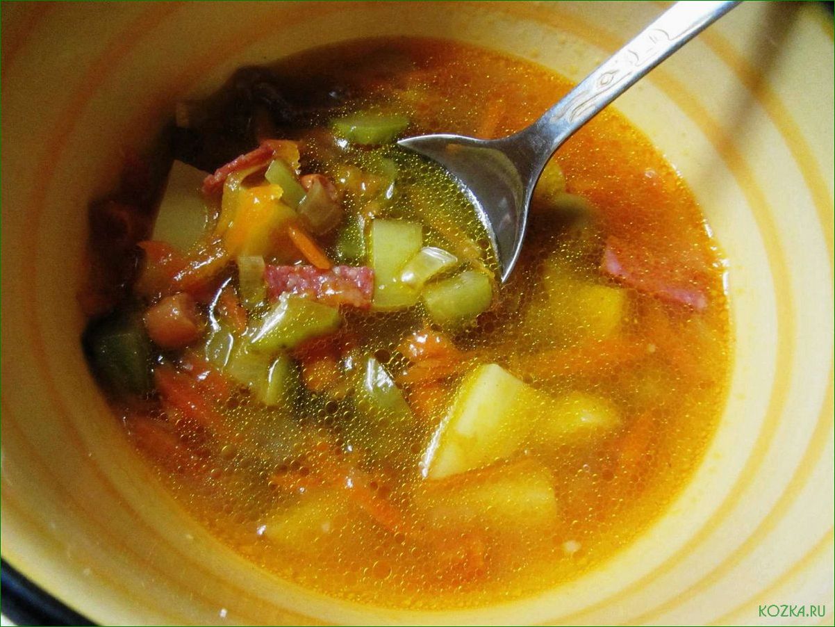 Рыбный суп с колбасой