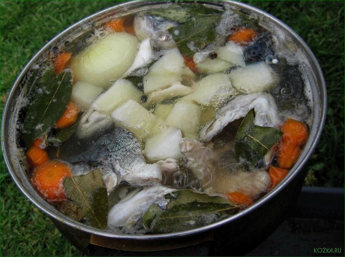 (приготовление, вкусной, рыбной, открытом, огне) Приготовление вкусной рыбной ухи на открытом огне