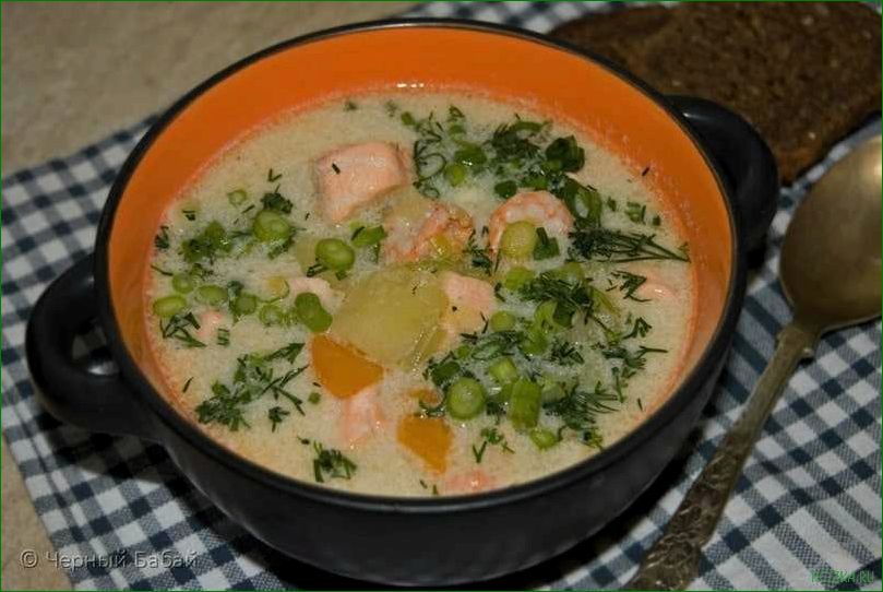 (вкусный, рецепт, рыбного, супа, добавлением) Вкусный рецепт рыбного супа с добавлением ароматного горошка
