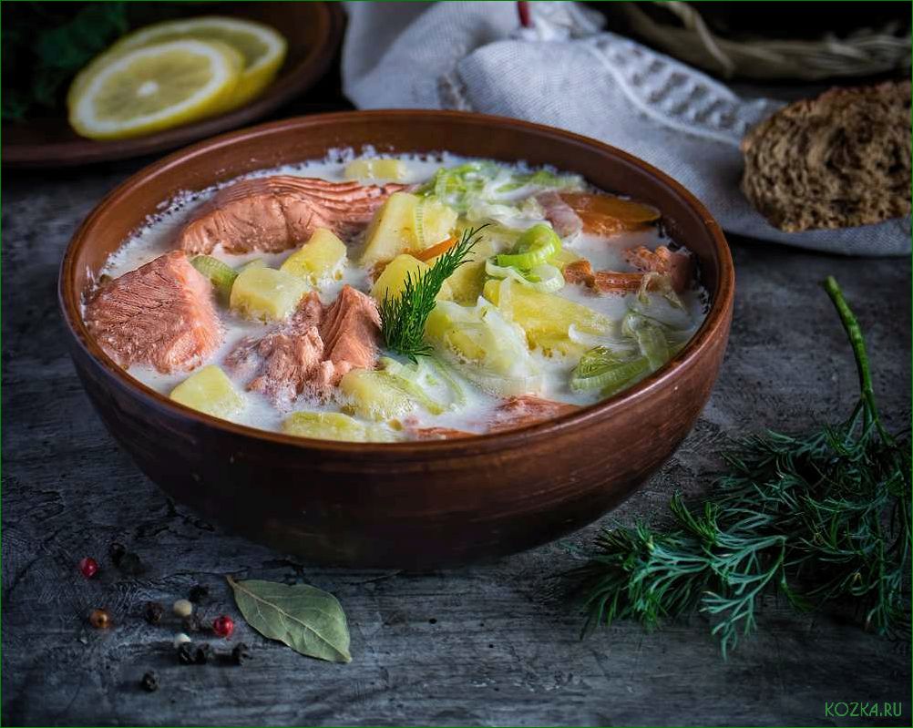 Рецепт рыбной ухи с сыром