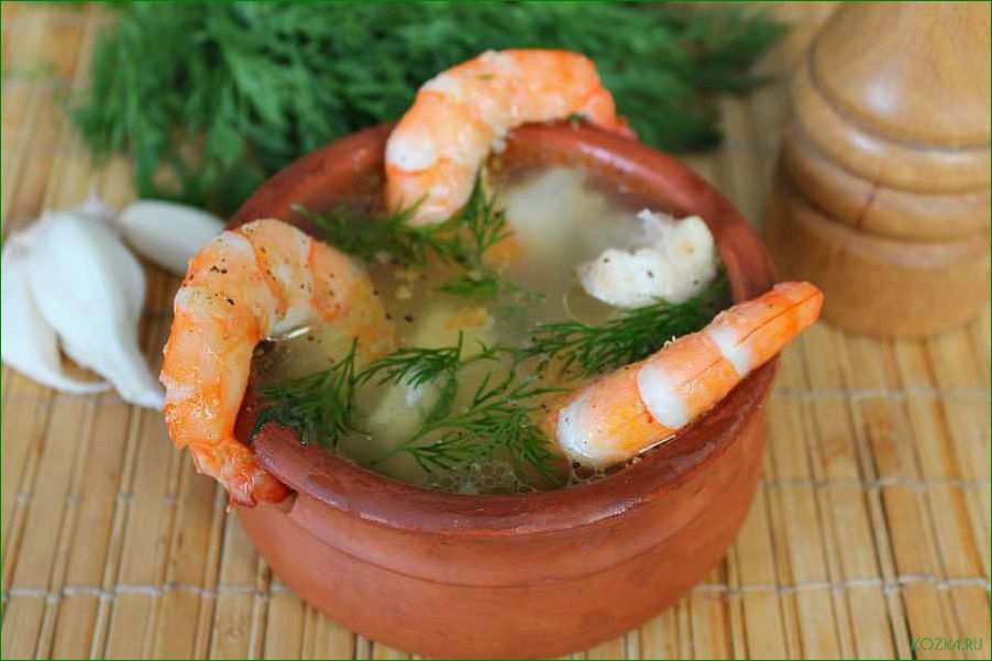 Рецепт рыбного супа с креветками