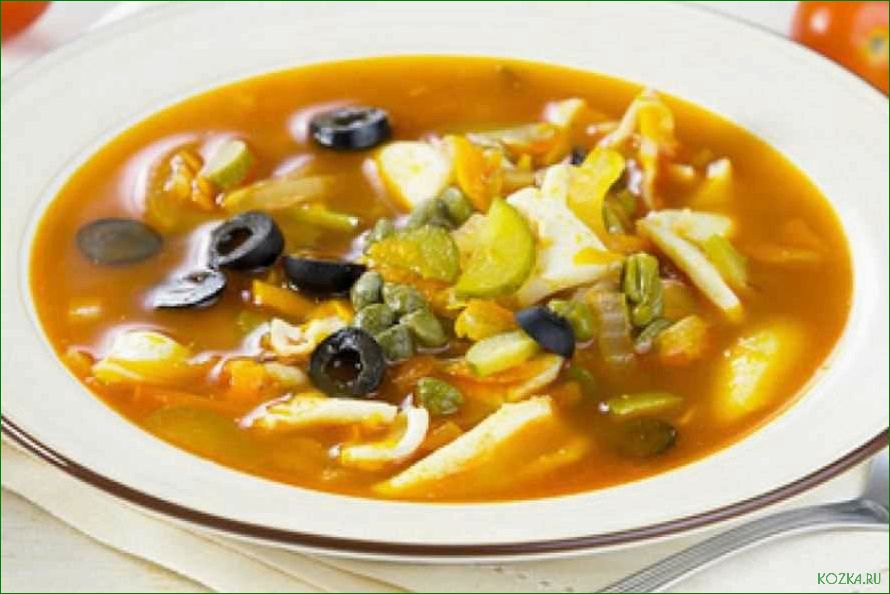 Рыбный суп с маслинами