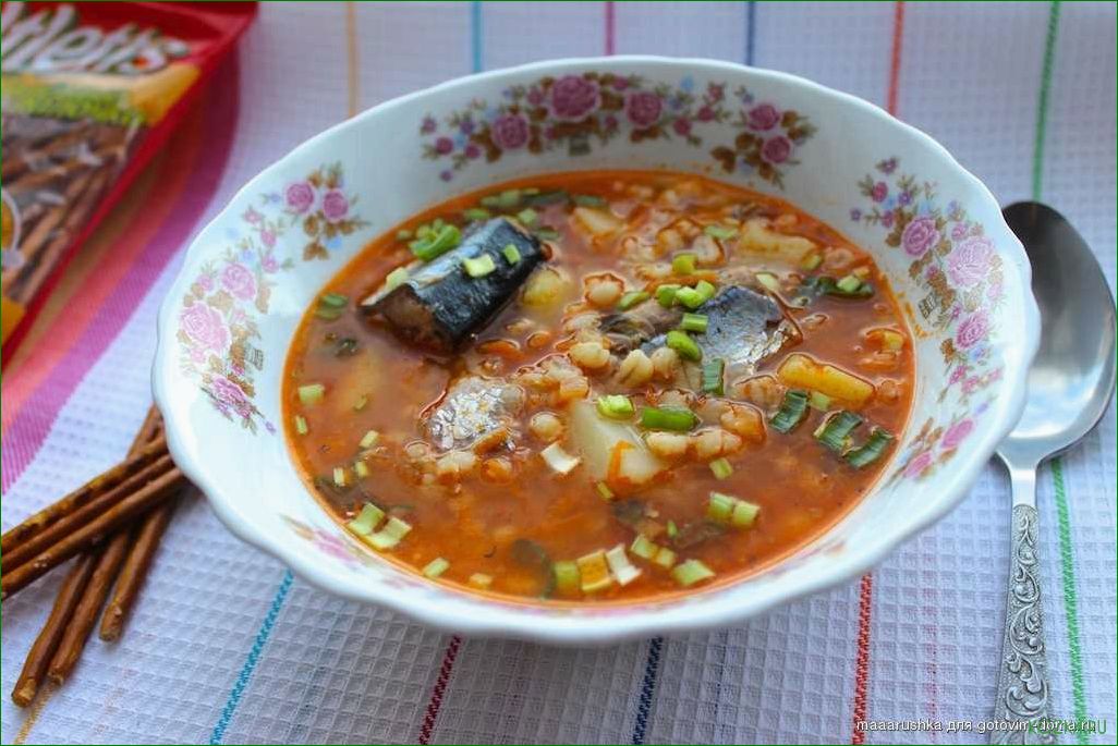 (рыбный, чечевицей) Рыбный суп с чечевицей