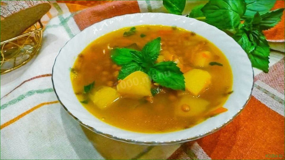 (рыбный, чечевицей) Рыбный суп с чечевицей