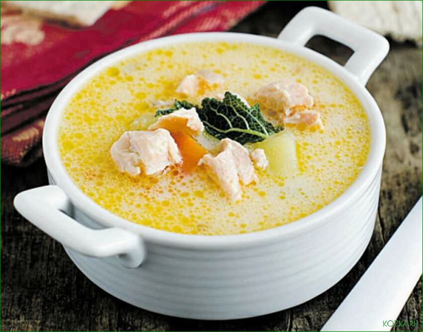 (вкусный, питательный, рыбный, добавлением, ароматного) Вкусный и питательный рыбный суп с добавлением ароматного сыра