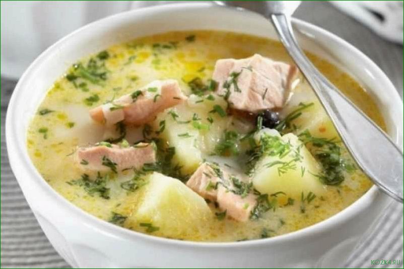 (вкусный, питательный, рыбный, добавлением, ароматного) Вкусный и питательный рыбный суп с добавлением ароматного сыра